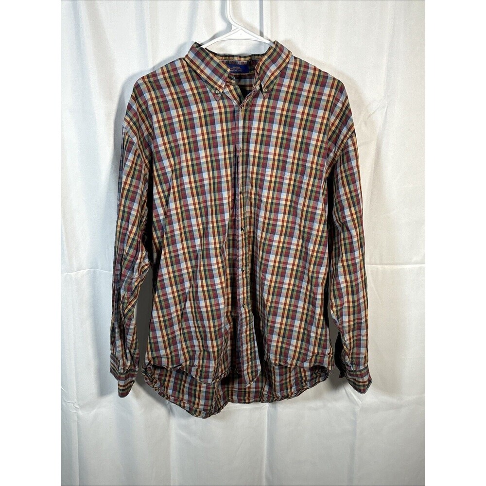 Pendleton Men’s Large Plaid Cotton Collared Long Sleeve Button Down Shirt